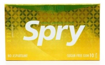 Guma do żucia z ksylitolem o smaku owocowym bezglutenowa (10 szt.) 12 g - SPRY