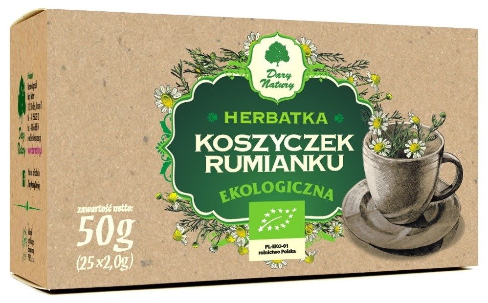 Herbatka koszyczek rumianku BIO (25 x 2 g) 50 g - DARY NATURY