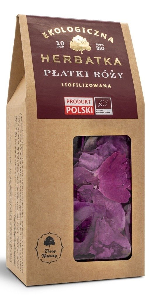 Herbatka liofilizowana płatki róży BIO 10 g - DARY NATURY
