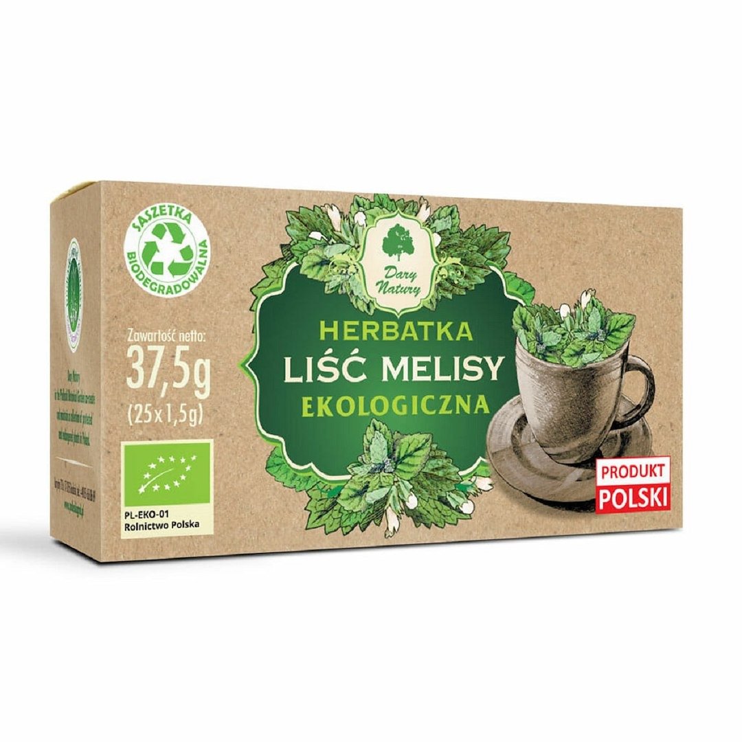 Herbatka liść melisy BIO (25 x 1,5 g) 37,5 g - DARY NATURY