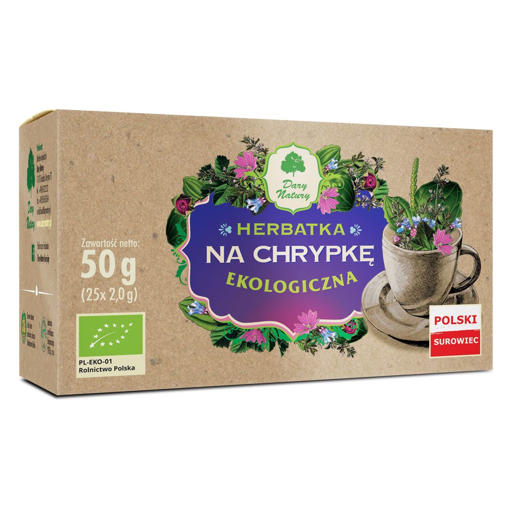 Herbatka na chrypkę BIO (25 x 2 g) 50 g - DARY NATURY