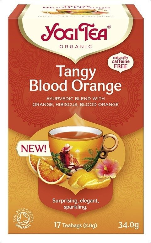 Herbatka orzeźwiająca czerwona pomarańcza (tangy blood orange) BIO (17 x 2 g) 34 g - YOGI TEA