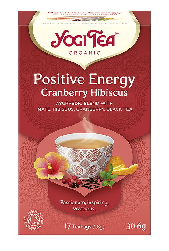 Herbatka pozytywna energia żurawina - hibiskus (positive energy cranberry hibiscus) BIO (17 x 1,8 g) 30,6 g - YOGI TEA