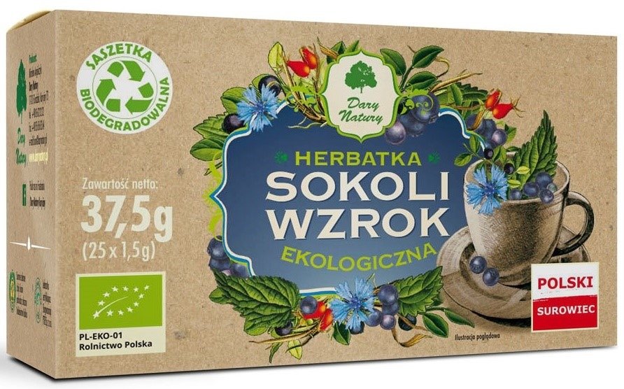 Herbatka sokoli wzrok BIO (25 x 2 g) 50 g - DARY NATURY