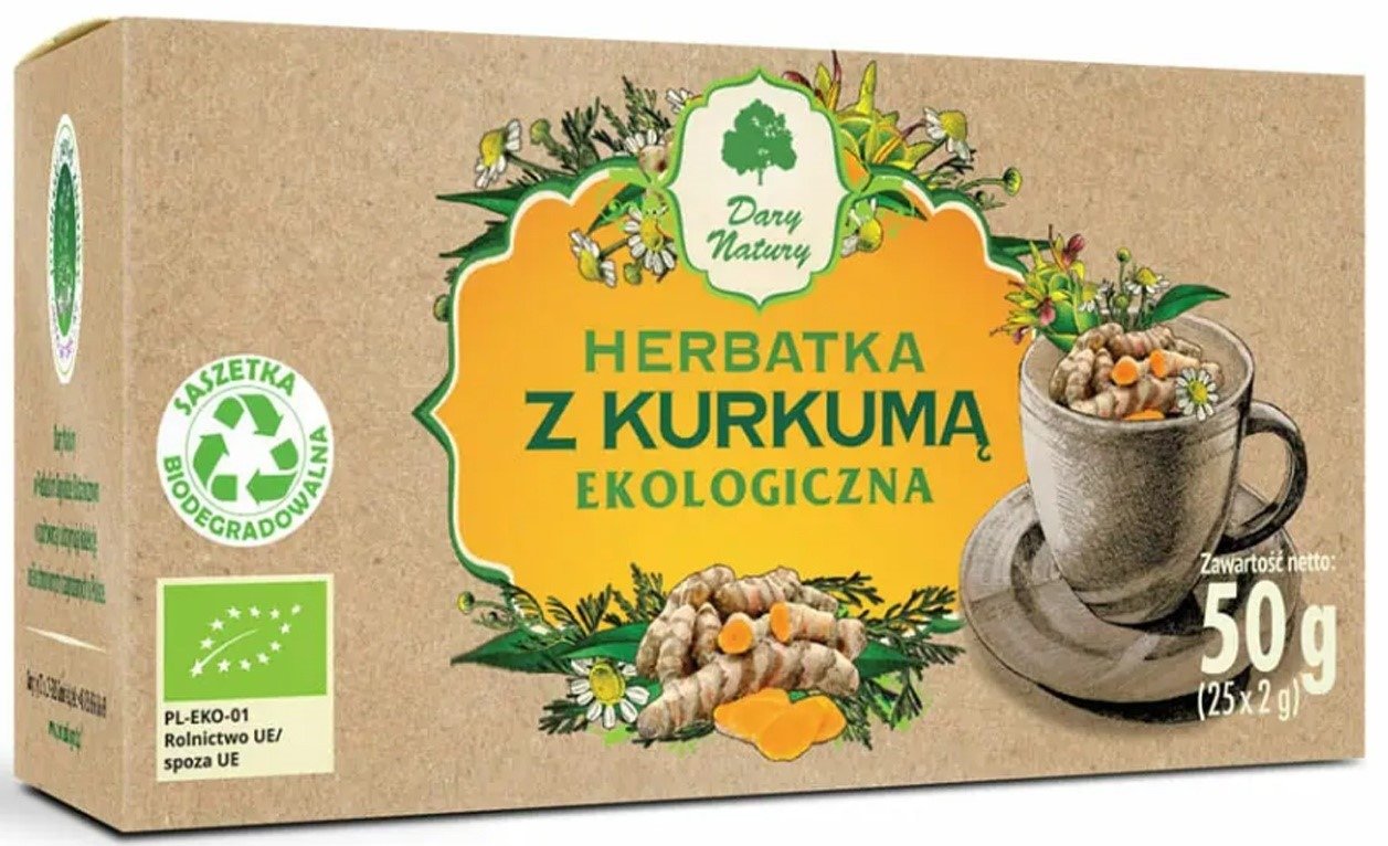 Herbatka z kurkumą BIO (25 x 2 g) 50 g - DARY NATURY