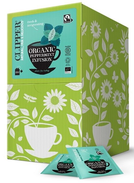 Herbatka z mięty pieprzowej fair trade BIO (250 x 1,5 g) 375 g - CLIPPER