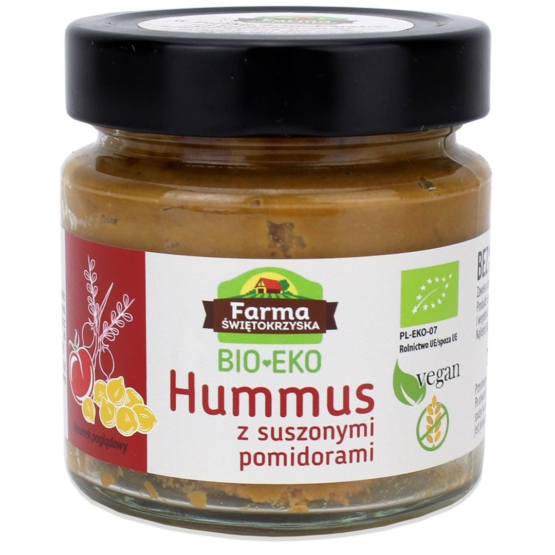 Hummus z suszonymi pomidorami bezglutenowy BIO 160 g  - FARMA ŚWIĘTOKRZYSKA