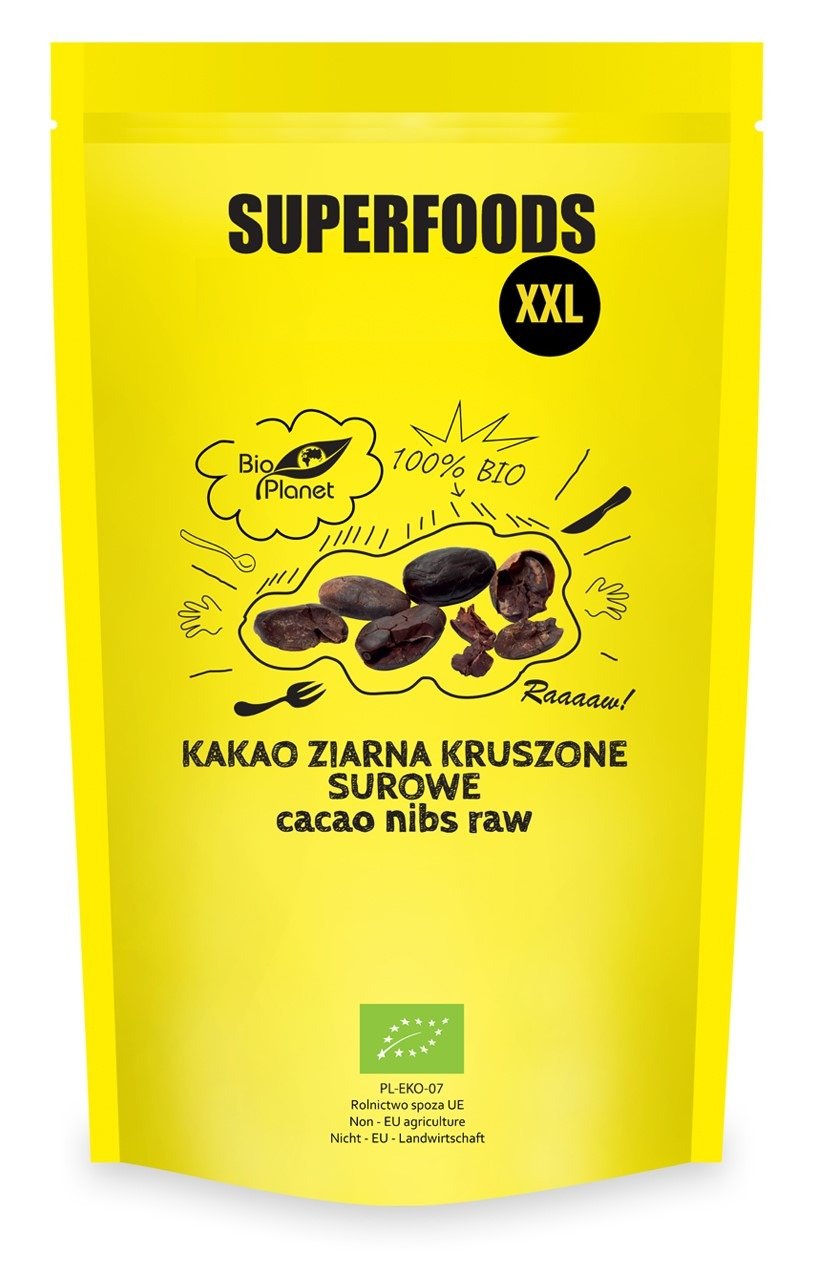 Kakao ziarna kruszone surowe BIO 600 g - BIO PLANET SUPERFOODS