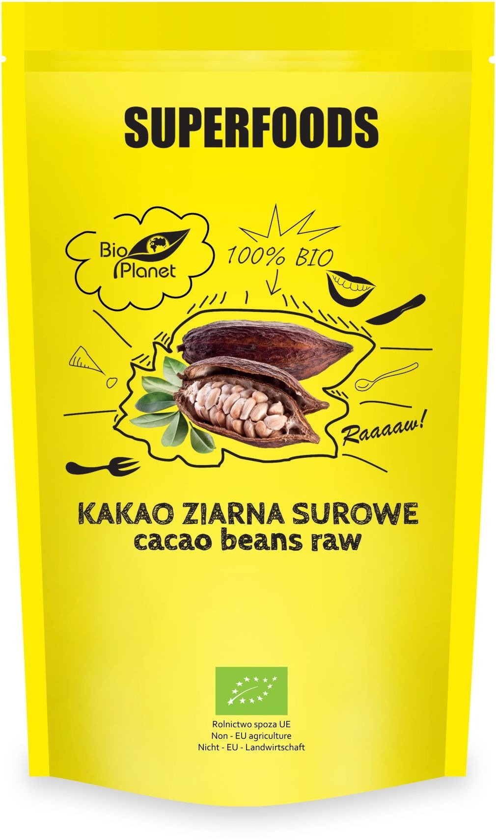 Kakao ziarna surowe BIO 200 g - BIO PLANET SUPERFOODS