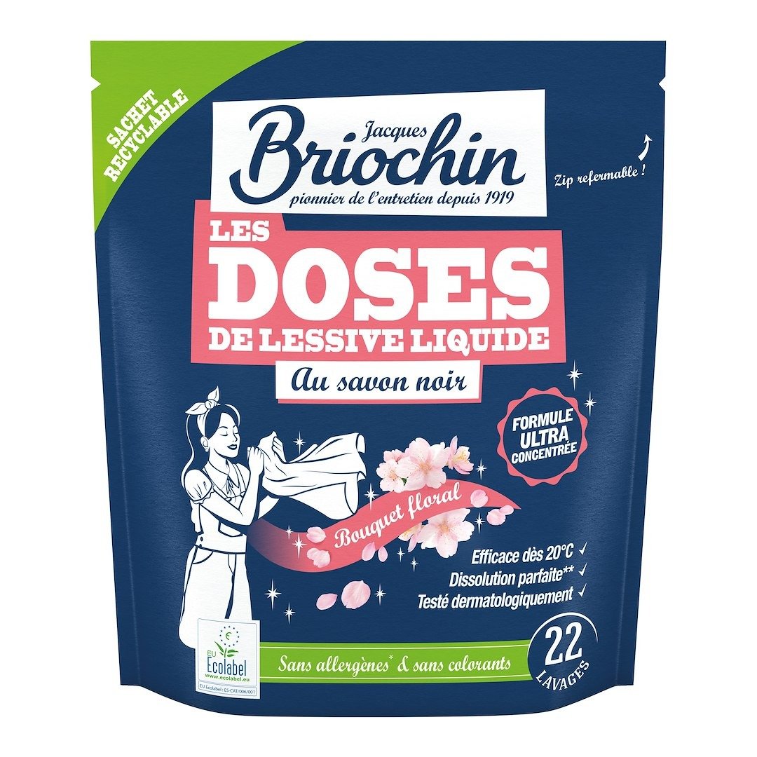 Kapsułki do prania uniwersalne kwiatowe na bazie szarego mydła (22 szt.) - BRIOCHIN