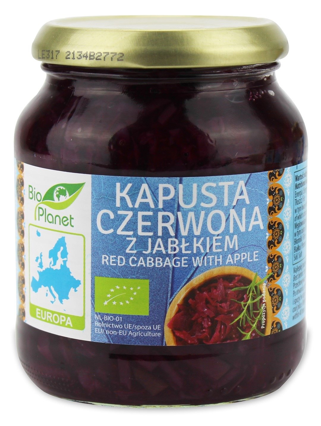 Kapusta czerwona z jabłkiem BIO 340 g - BIO PLANET