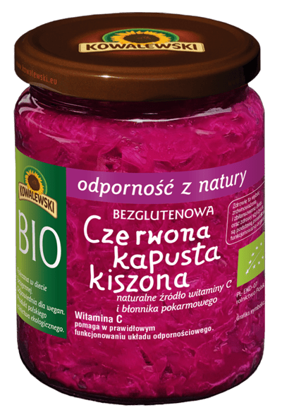 Kapusta kiszona czerwona bezglutenowa BIO 400 g - KOWALEWSKI