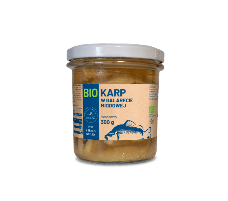 Karp w galarecie miodowej BIO 300 g (SŁOIK) - RYBY Z SERCA NATURY