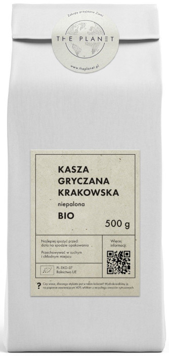 Kasza gryczana krakowska niepalona BIO 500 g - THE PLANET