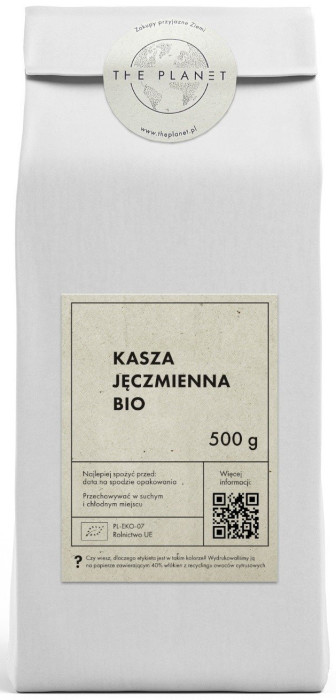 Kasza jęczmienna BIO 500 g - THE PLANET