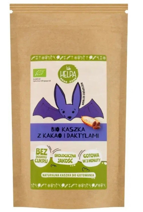 Kaszka orkiszowo - owsiana z kakao i daktylami bez dodatku cukrów BIO 200 g - HELPA