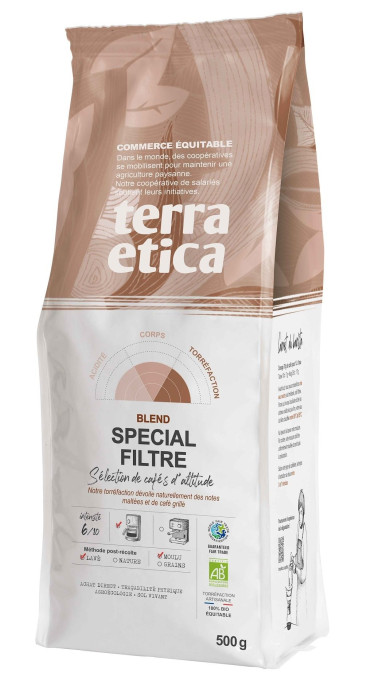 Kawa mielona arabica 100 % do parzenia w dripie fair trade BIO 500 g - TERRA ETICA