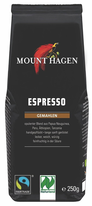 Kawa mielona arabica 100 % espresso fair trade BIO 250 g - MOUNT HAGEN