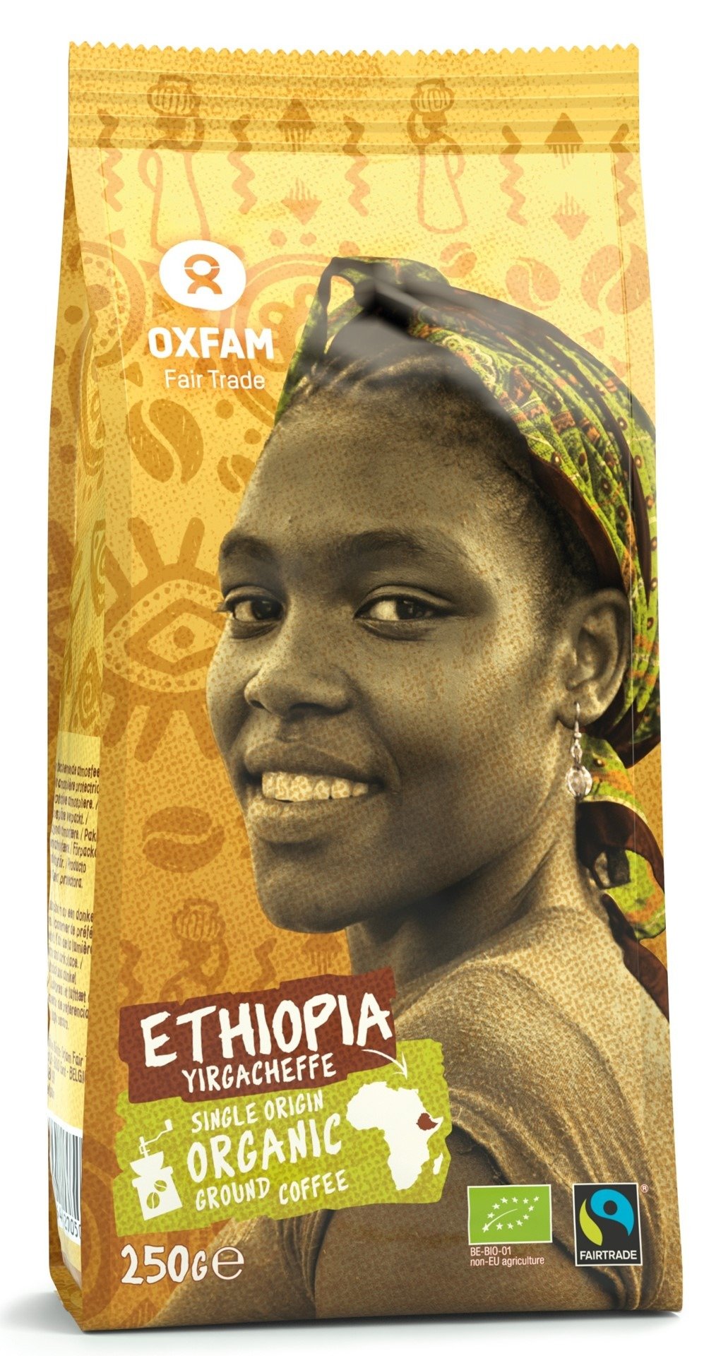 Kawa mielona arabica 100 % yirgacheffe etiopia fair trade BIO 250 g - OXFAM