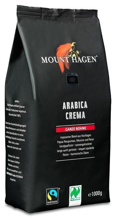 Kawa ziarnista arabica 100 % crema fair trade BIO 1 kg - MOUNT HAGEN