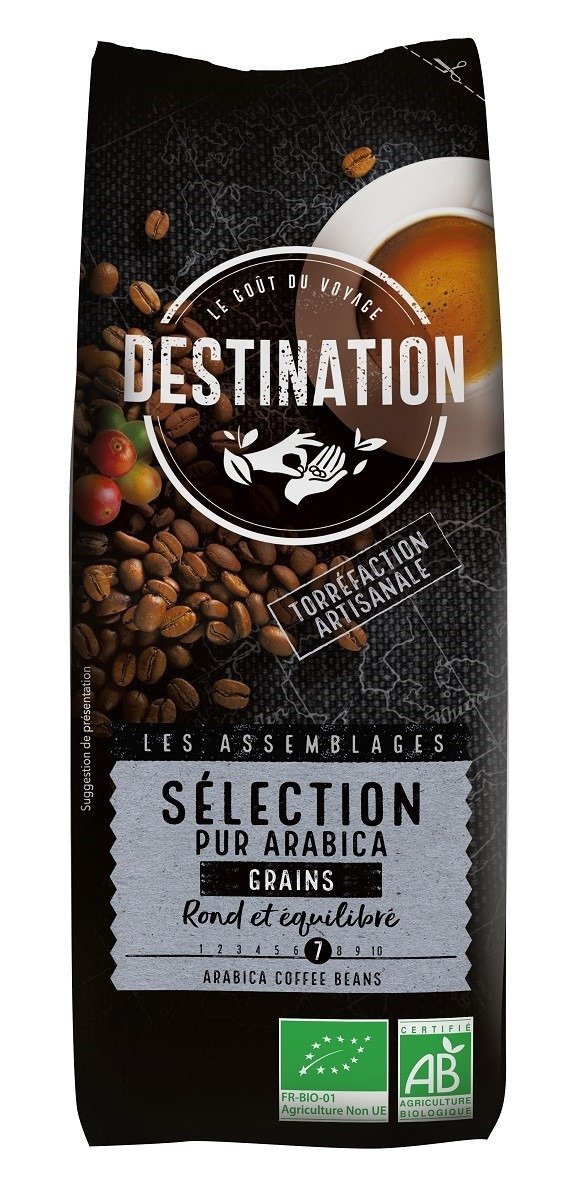 Kawa ziarnista arabica 100 % selection BIO 250 g - DESTINATION