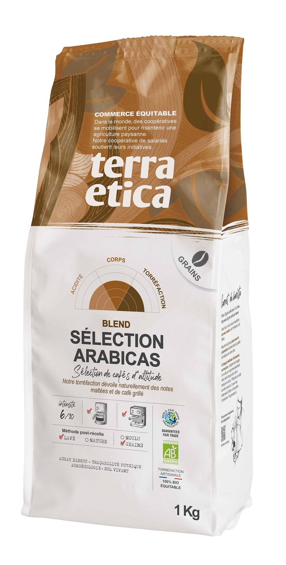 Kawa ziarnista arabica 100 % selection fair trade BIO 1 kg - TERRA ETICA