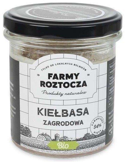 Kiełbasa zagrodowa BIO 250 g (SŁOIK) - FARMY ROZTOCZA