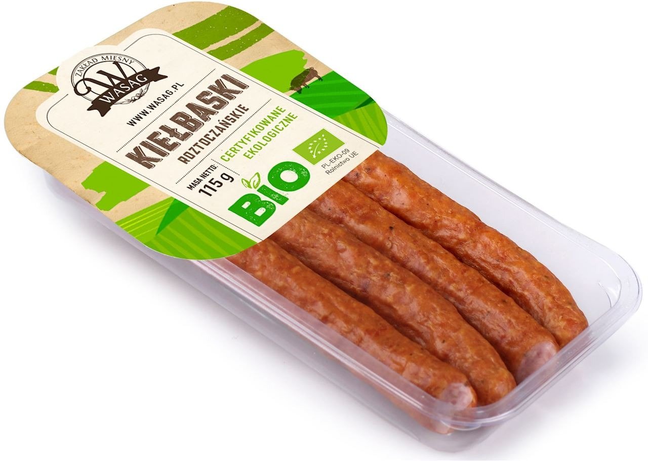 Kiełbaski roztoczańskie BIO 115 g - WASĄG (Z PÓŁKI)