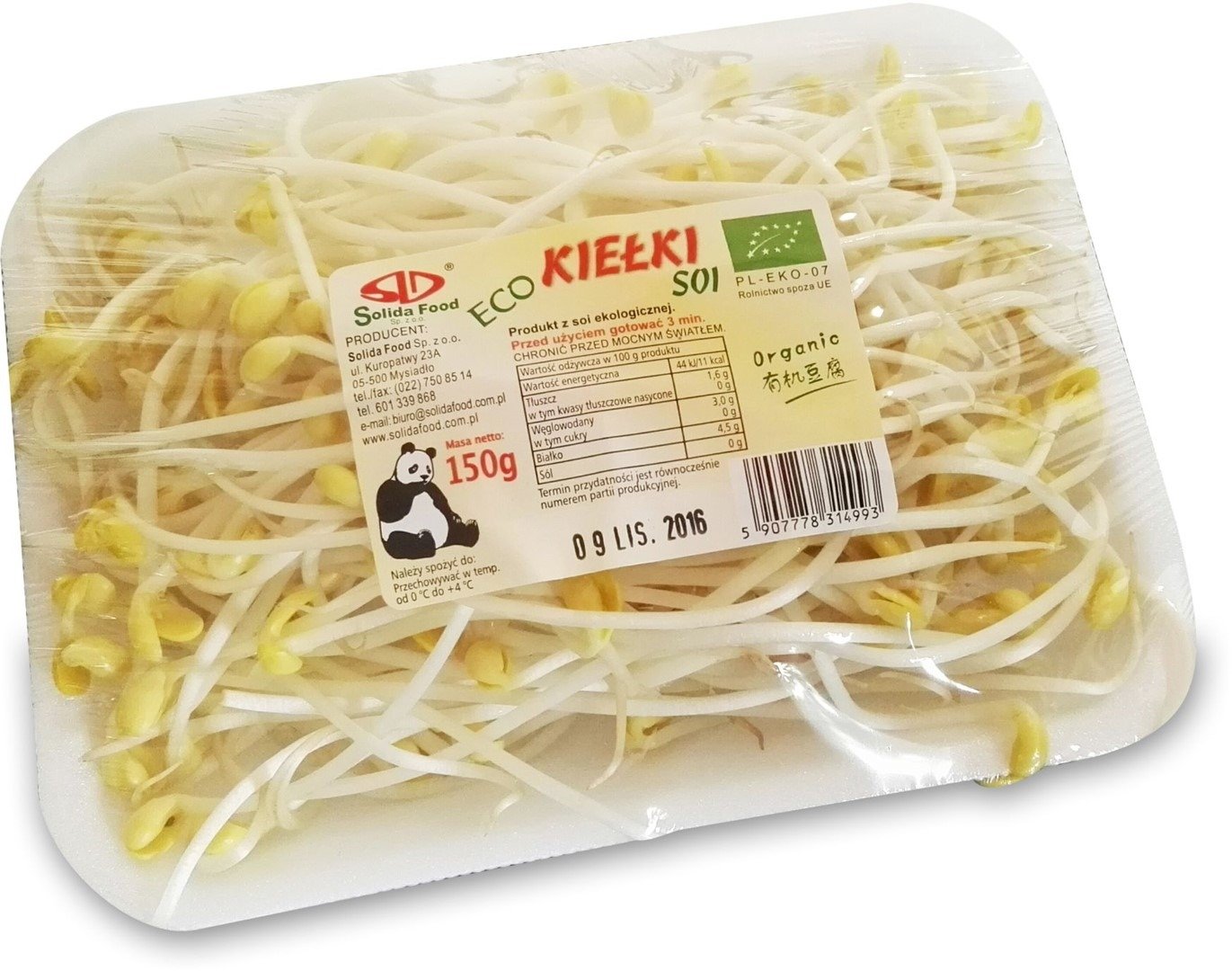 Kiełki soi świeże BIO (około 150 g)