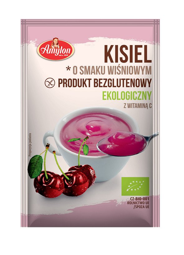 Kisiel instant o smaku wiśniowym bezglutenowy BIO 30 g - AMYLON