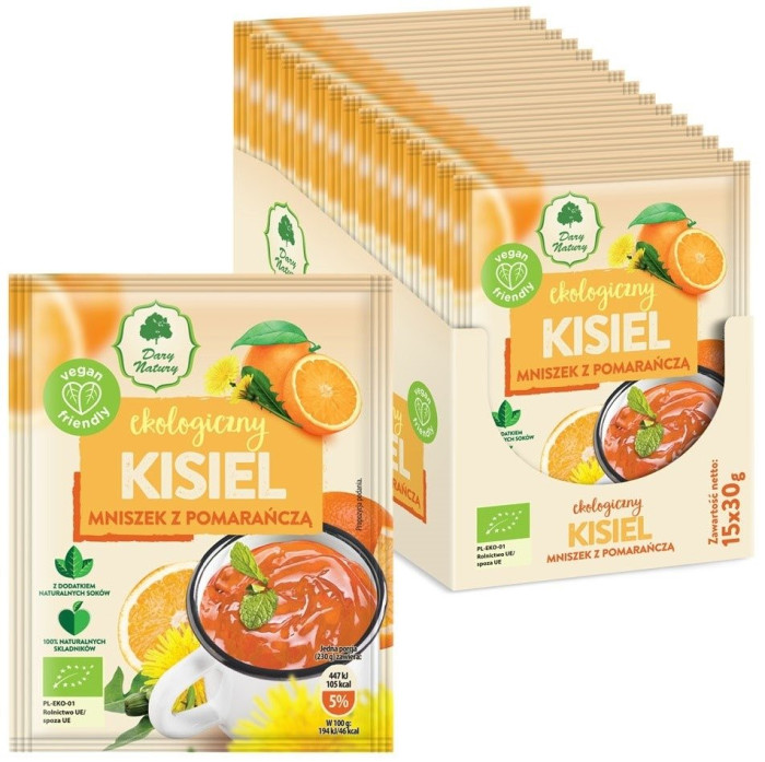 Kisiel instant pigwowiec z pomarańczą bezglutenowy BIO 30 g - DARY NATURY