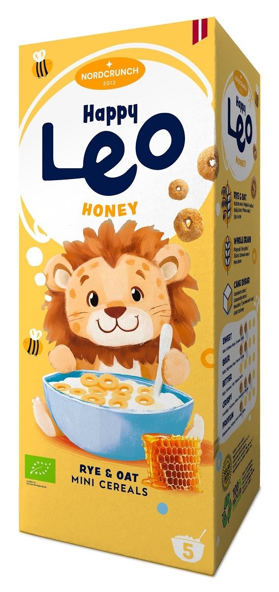 Kółka zbożowe miodowe dla dzieci BIO 150 g - NORDCRUNCH (HAPPY LEO)