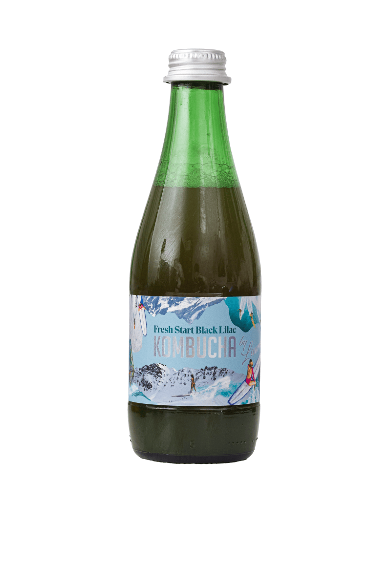 Kombucha o smaku kwiatów czarnego bzu (fresh start black lilac) BIO 330 ml - KOMBUCHA BY LAURENT (PRODUKT SEZONOWY)