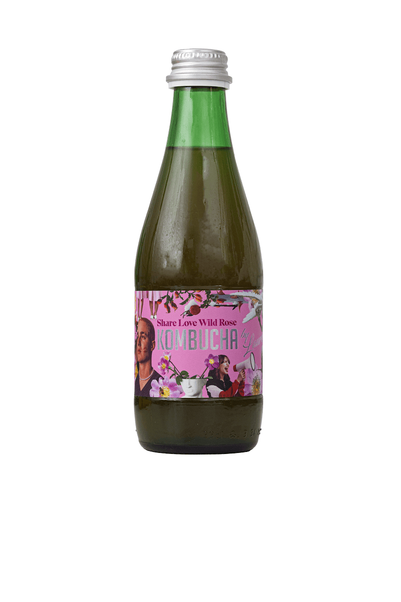 Kombucha z sokiem z dzikiej róży (share love wild rose) BIO 330 ml - KOMBUCHA BY LAURENT (PRODUKT SEZONOWY)