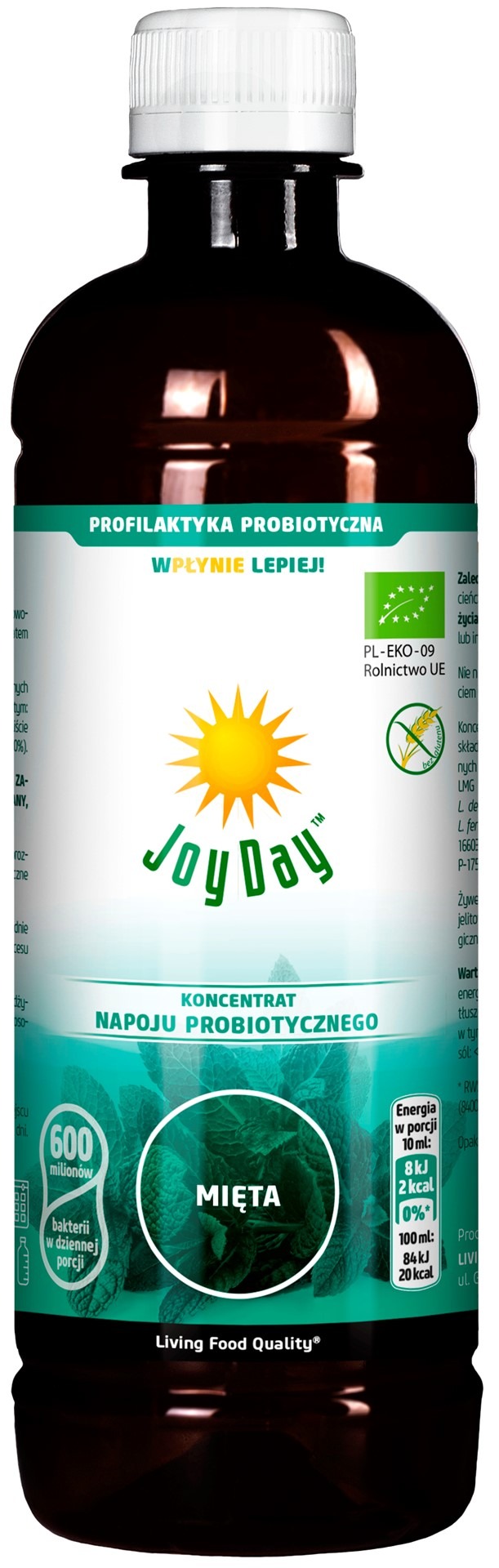 Koncentrat napoju probiotycznego mięta bezglutenowy BIO 500 ml - JOY DAY