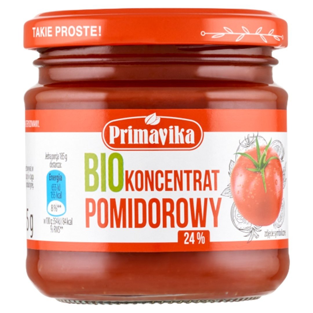Koncentrat pomidorowy 22 % - 24 % BIO 185 g - PRIMAVIKA
