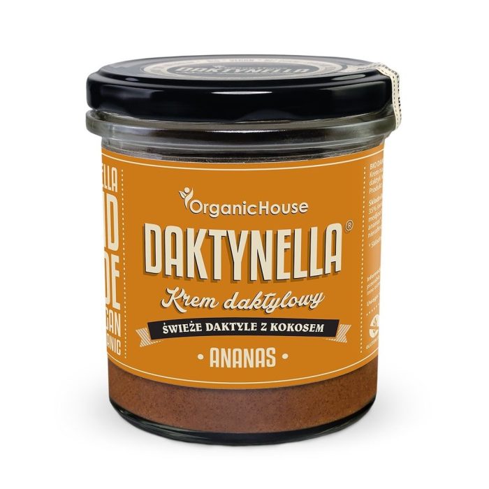 Krem kokos - daktyle medjool - ananas bezglutenowy BIO 280 g - ORGANICHOUSE (DAKTYNELLA)