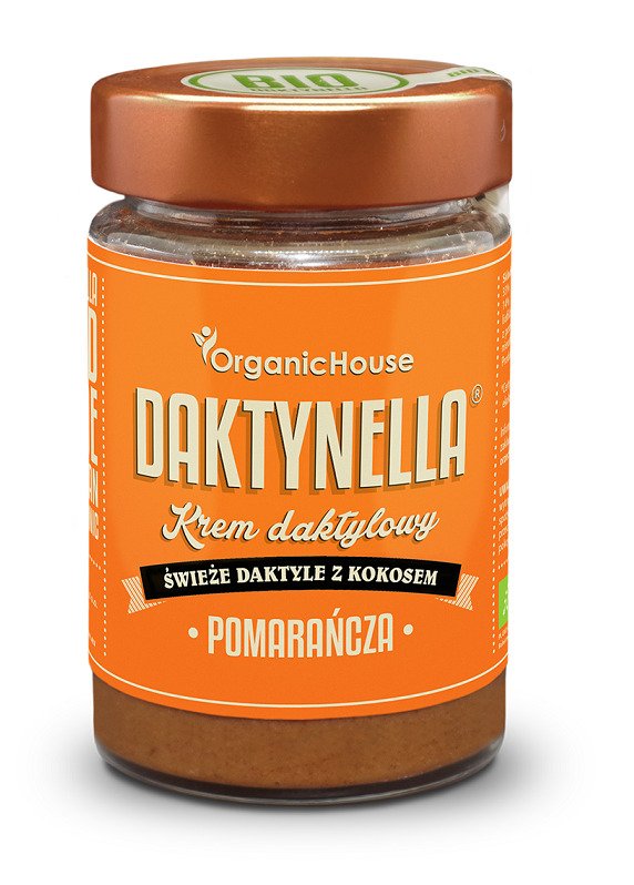 Krem kokos - daktyle medjool - pomarańcza bezglutenowy BIO 190 g - ORGANICHOUSE (DAKTYNELLA)