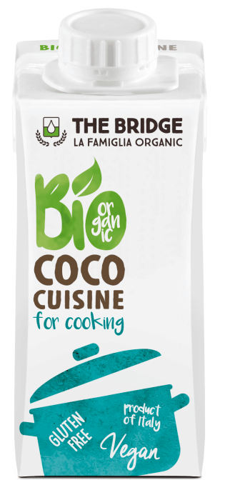 Krem kokosowy do gotowania bez dodatku cukrów bezglutenowy BIO 200 ml - THE BRIDGE