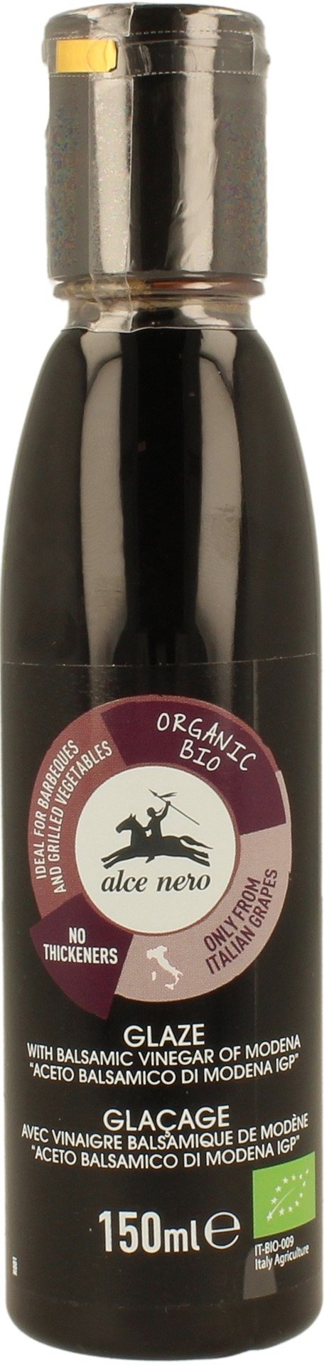 Krem na bazie octu balsamicznego z modeny (glaze) BIO 150 ml - ALCE NERO