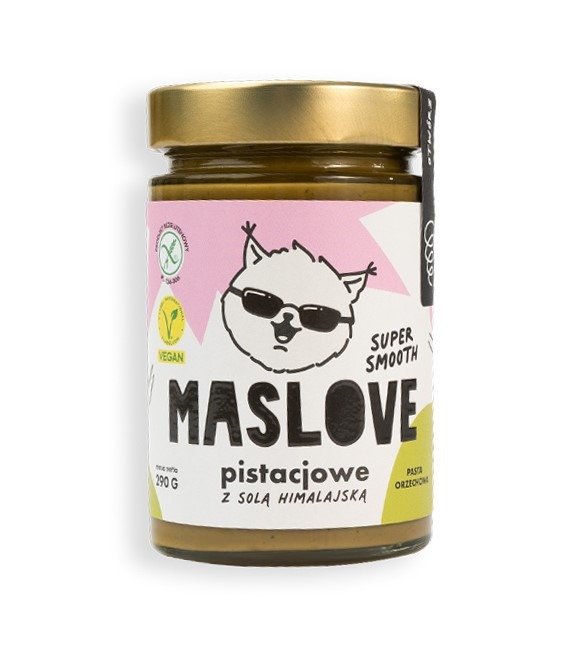 Krem pistacjowy z solą himalajską super smooth bezglutenowy 290 g - MASLOVE