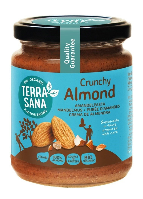 Krem z migdałów prażonych 100 % crunchy BIO 250 g - TERRASANA