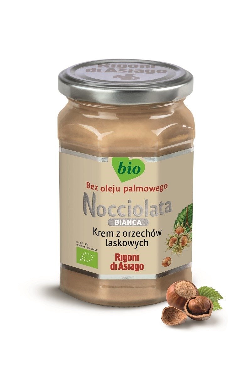 Krem z orzechów laskowych biały bezglutenowy BIO 250 g - RIGONI DI ASIAGO (NOCCIOLATA)