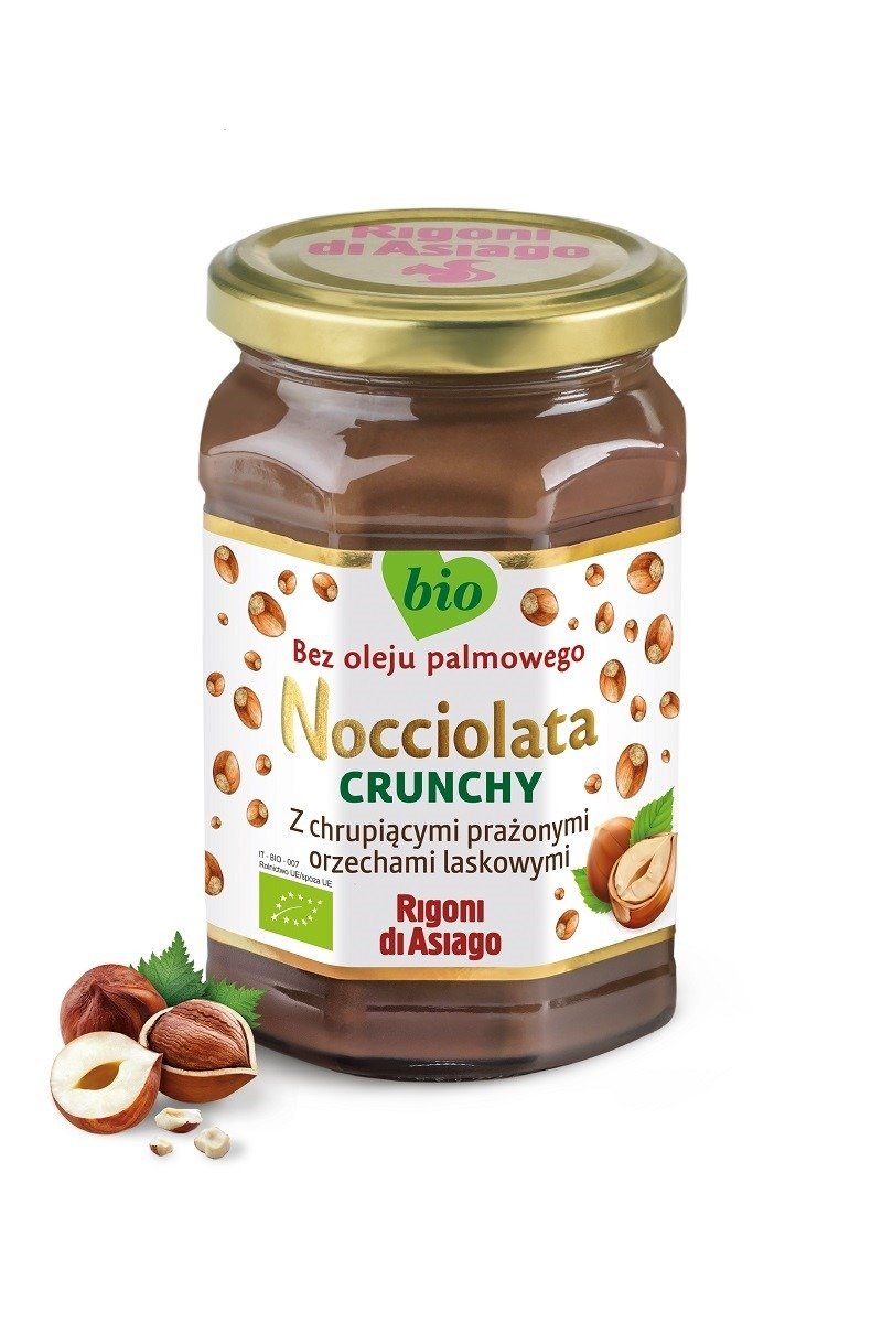 Krem z orzechów laskowych i kakao crunchy bezglutenowy BIO 250 g - RIGONI DI ASIAGO (NOCCIOLATA)