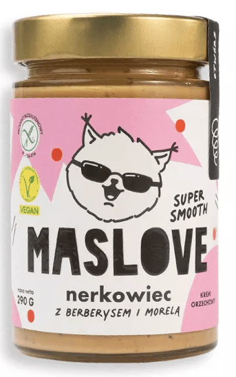 Krem z orzechów nerkowca z berberysem i morelą super smooth bezglutenowy 290 g - MASLOVE