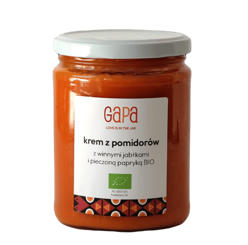 Krem z pomidorów z pieczoną papryką i winnymi jabłkami BIO 450 g - GAPA
