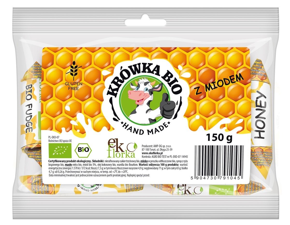 Krówki z miodem bezglutenowe BIO 150 g - EKOFLORKA
