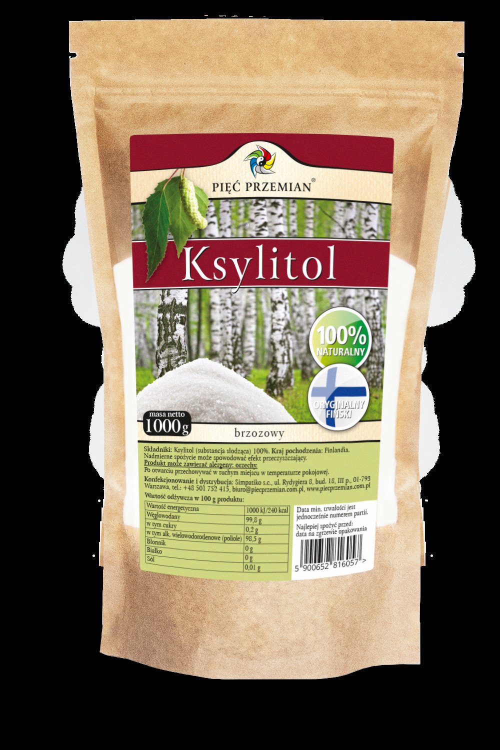 Ksylitol 1 kg - PIĘĆ PRZEMIAN (FINLANDIA)