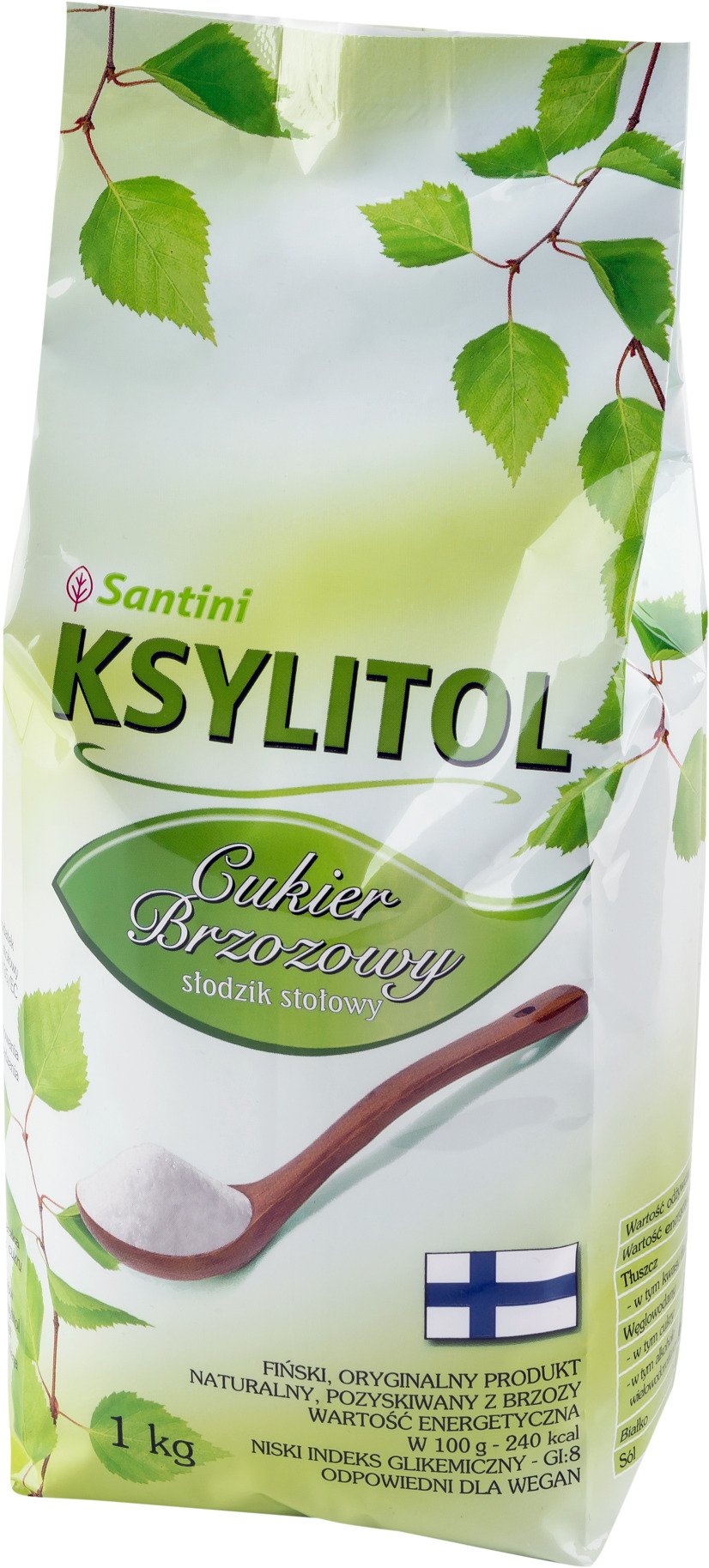 Ksylitol 1 kg (torebka) - SANTINI (FINLANDIA)