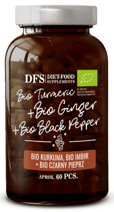 Kurkuma - imbir - piperyna BIO 60 TABLETEK - DIET-FOOD